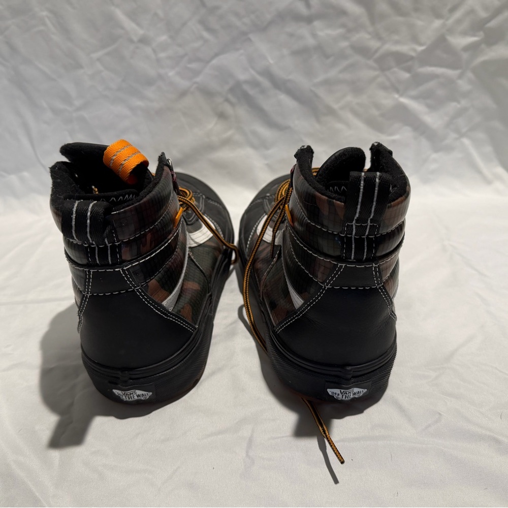 Vans Men's Black and Camouflage Sneakers with Orange Accents - Picture 2 of 7